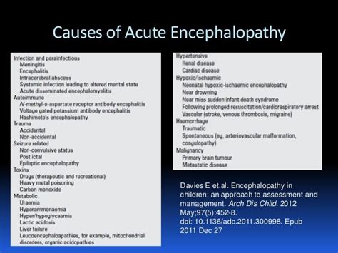 Diagnostic approach to acute encephalopathy