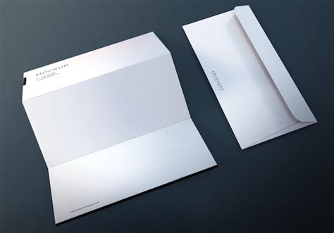 Premium PSD | Monarch envelope with letterhead design mockup