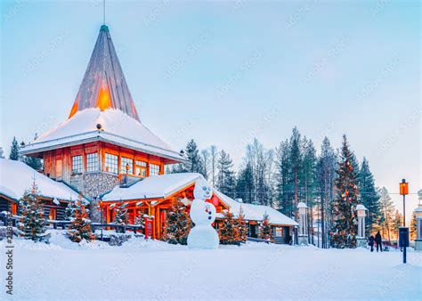 Snowman at Santa Office in Santa Claus Village in Rovaniemi, Lapland, Finland Stock Photo ...