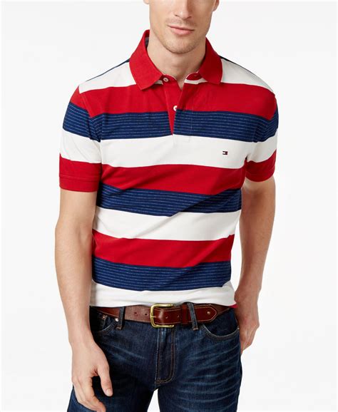 Tommy Hilfiger Nick Striped Classic-Fit Polo - Polos - Men - Macy's ...