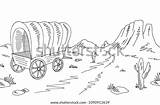 Prairie Wagon Covered Schooner Clipart Wagons Conestoga Horse Pioneer  sketch template