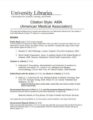 AMA Citation - 34+ Example, Format, PDF