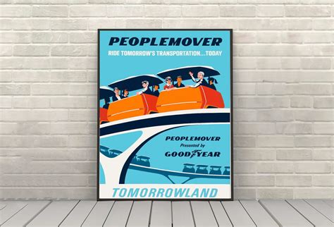 People Mover Poster Vintage Disney Attraction Poster Tomorrowland Poster