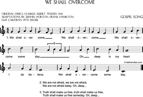 We Shall Overcome - Beth's Notes