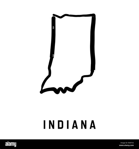 Indiana state map outline - smooth simplified US state shape map vector ...