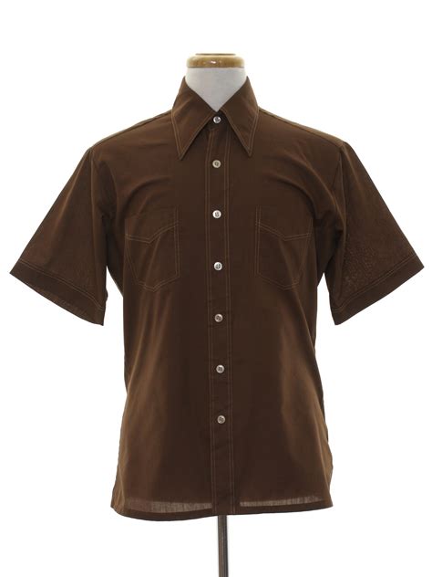 70's Vintage Shirt: 70s -JcPenney- Mens brown background polyester ...