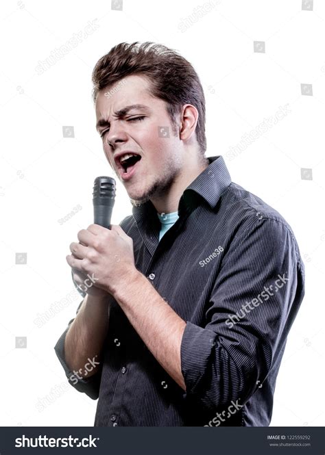 Young Guy Singing Expressive. Isolated On White Stock Photo 122559292 : Shutterstock