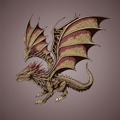 Western Dragon Flying Vector Illustration 21788266 Vector Art at Vecteezy