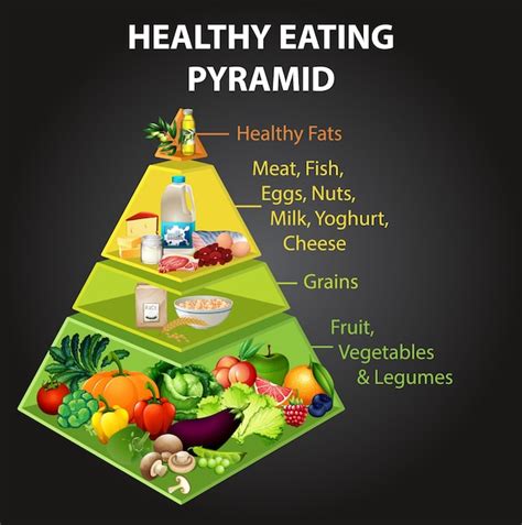 Free Vector | Healthy eating pyramid chart