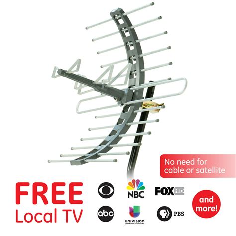 GE Pro Outdoor TV Antenna, Long Range Antenna, 4K 1080P VHF UHF Digital ...