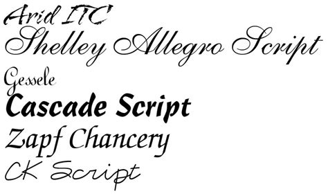 11 Example Calligraphy Fonts Images - Script Font Samples, Script Type Font Examples and Sample ...