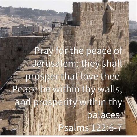 Psalm 122 6 7 pray for the peace of jerusalem they shall prosper that love thee peace be within ...