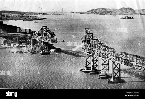 San francisco oakland old bay bridge Black and White Stock Photos ...