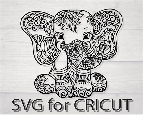 Mandala elefante svg bebé elefante svg elefante png lindo | Etsy