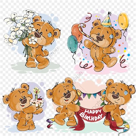 Happy Birthday Bear Cartoon