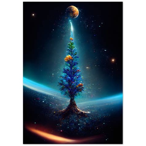 Ai:generated Cosmic Tree Painting Poster Wall Decoration - Etsy