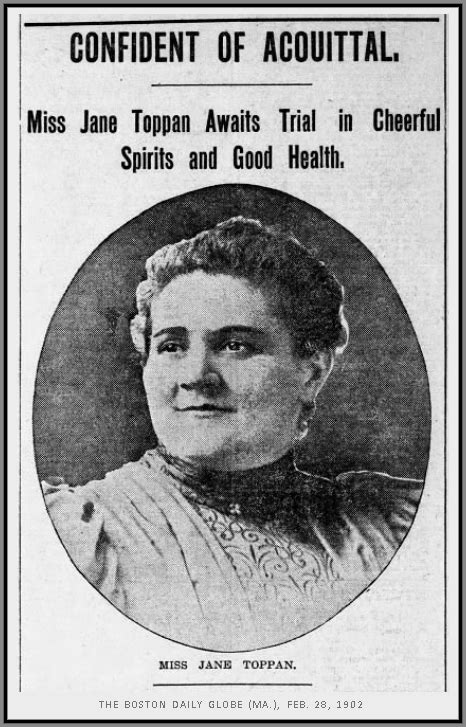 Unknown Gender History: Jane Toppan, Massachusetts Serial Killer Nurse - 1901