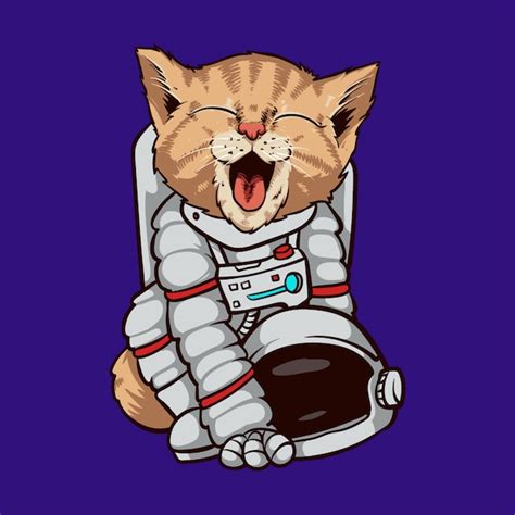 Premium Vector | Cat astronaut spaceman illustration