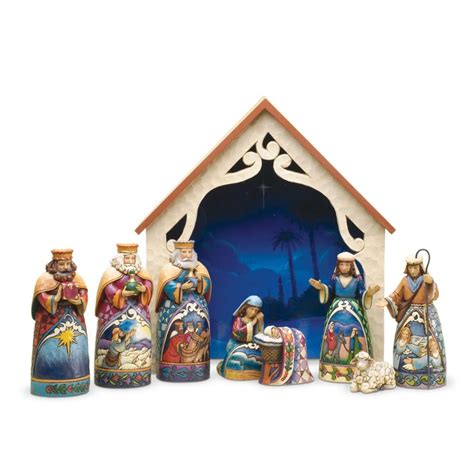 Deluxe Mini Nativity 9 Pc Set - Jim Shore Heartwood Creek