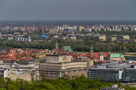 Premium Photo | Warsaw skyline with warsaw towers