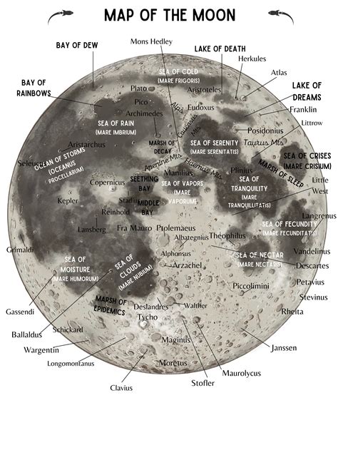 Moon Map With Labels, Poster and Moon Landing Pages Printable - Etsy