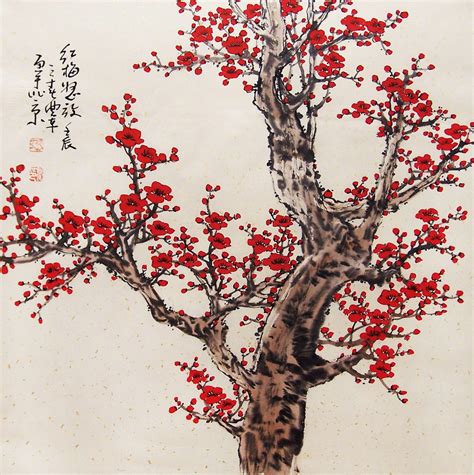 Original painting chinese art oriental art-Lovely cherry