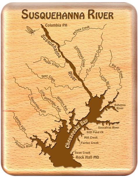 SUSQUEHANNA River Map Fly Box Personalized Handcrafted | Etsy