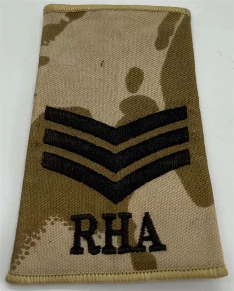 BRITISH MILITARY ISSUE Desert DPM Camouflage RHA Sergeant Rank Slide Insignia $7.21 - PicClick
