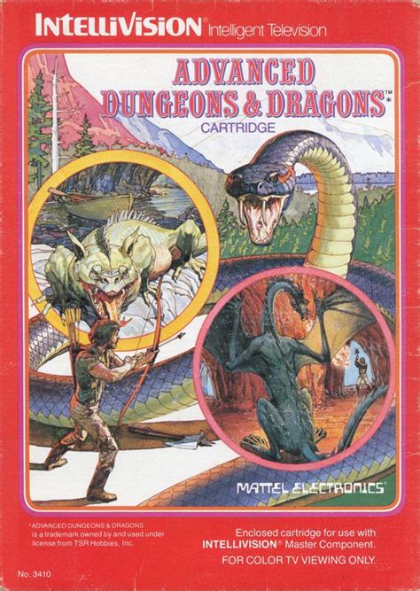 Advanced Dungeons & Dragons Cartridge (1982) Intellivision box cover ...