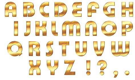 Gold 3D Letter Font