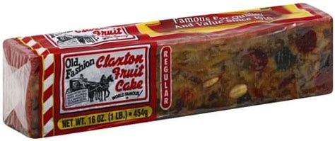 Claxton Fruit Cake Old Fashion, Regular Fruit Cake - 16 oz, Nutrition ...