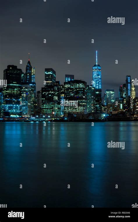 Manhattan night view hi-res stock photography and images - Alamy