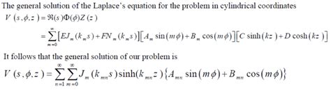 Laplace equation in cylindrical coordinates - (solution for potential ...