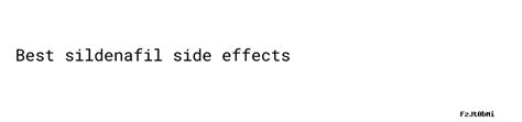 Sildenafil Side Effects | Mshale