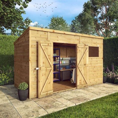 Mercia Premium Shiplap Pent Shed 12x6 - One Garden