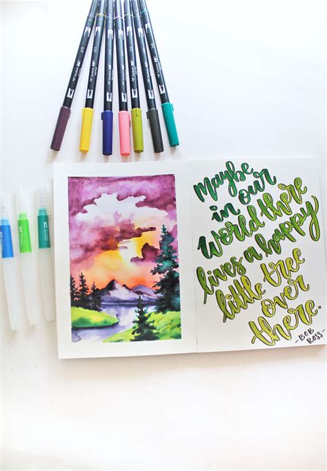 How to Paint like Bob Ross Using Dual Brush Pens - Tombow USA Blog