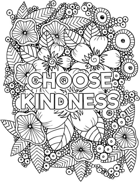 Choose Kindness Coloring Page Download | Etsy