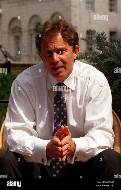 Tony Blair Prime Minister at 10 Downing Street 28 July 1997 interviewed by Mirror editor Piers ...