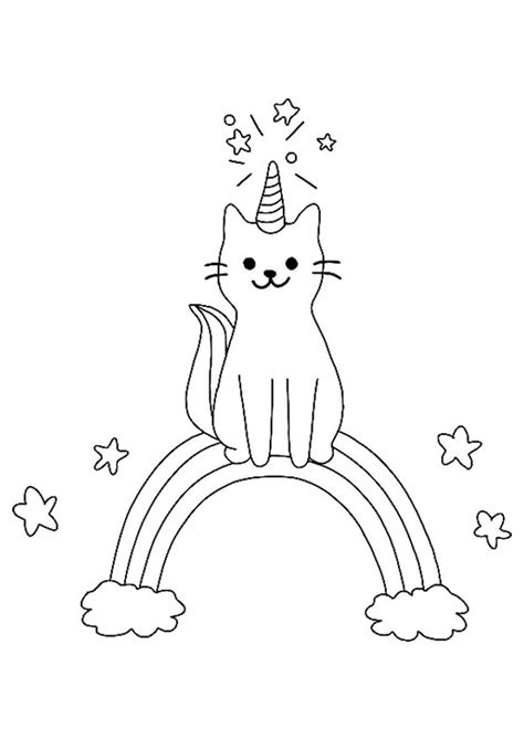 Unicorn Cat Coloring Pages