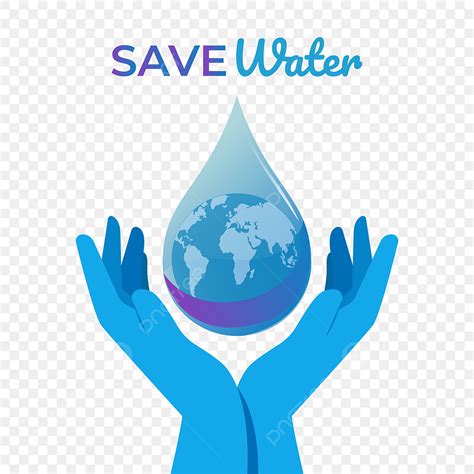 Save Water Day Vector Art PNG, Save Water Drop With Globe In World Day ...