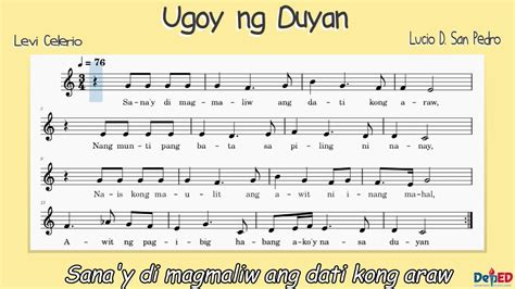 UGOY NG DUYAN | Sheet Music | K12 Song - YouTube