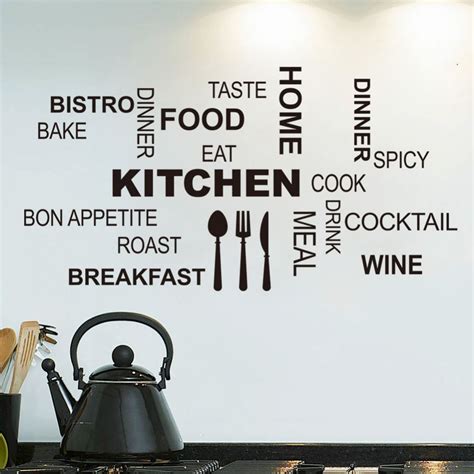 Kitchen Cook Quote Wall Stickers Art Dining Room Removable Decals DIY ...