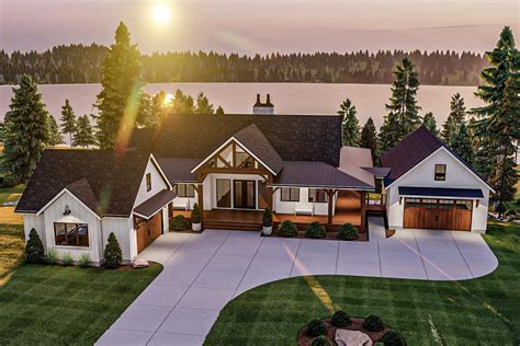 Plan 62327DJ: Craftsman Lake House Plan with Massive Wraparound Covered Deck and Optional Lower ...