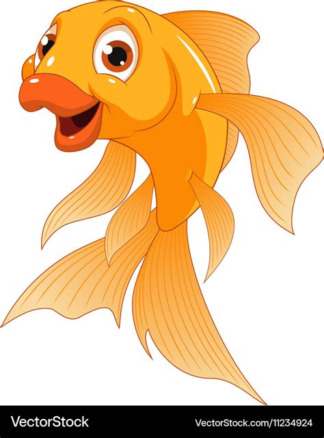 Little funny goldfish Royalty Free Vector Image