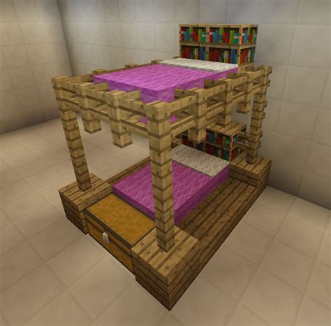 Pink bunk beds in Minecraft | Minecraft furniture, Minecraft tutorial ...