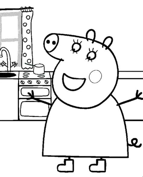 Peppa Pig Family Go for a Picnic Coloring Page - Free Printable ...