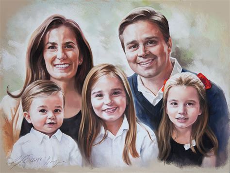 Portrait from photo, mom and baby art, family portraits, family oil ...