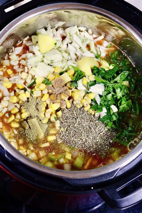 Instant Pot Vegetable Soup (Vegan) - The Cheeky Chickpea