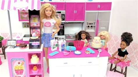 Barbie Baking Pink Kitchen Routine For Her New Bakery! - YouTube