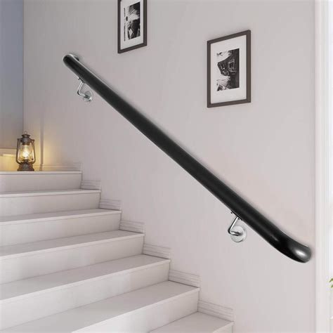 Happybuy Stair Handrail 4ft Length, Stair Rail Aluminum Modern Handrails for Stairs 200lbs Load ...